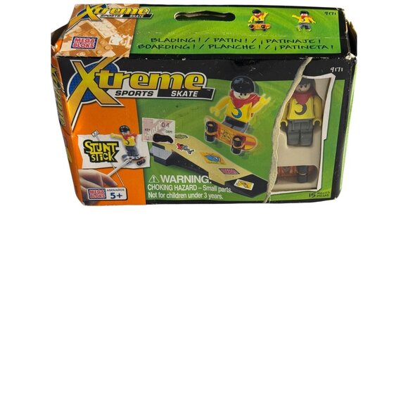 Mega Bloks Xtreme Sports Skate Stunt Stick Set 15 Pieces Ages 5+ - Picture 4 of 10